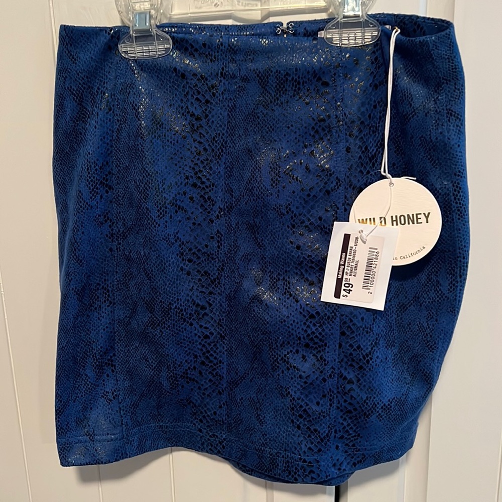 Suede snake print mini skirt
